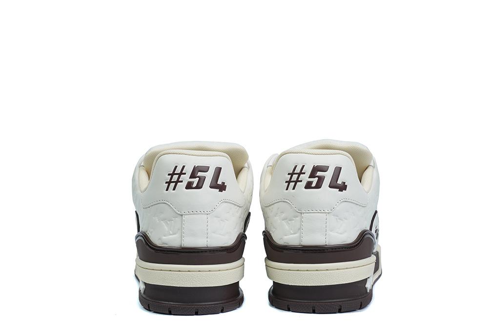 PK god Louis Vuitton LV Trainer #54 Signature mocha White retail materials ready to ship